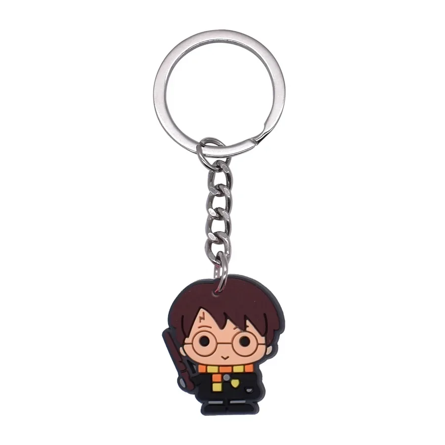 Harri Potter PVC Keychains Toy Dobby Hermione Weasley Snape Granger Malfoy Ron Action Figure PVC Bag Key Ring Toys