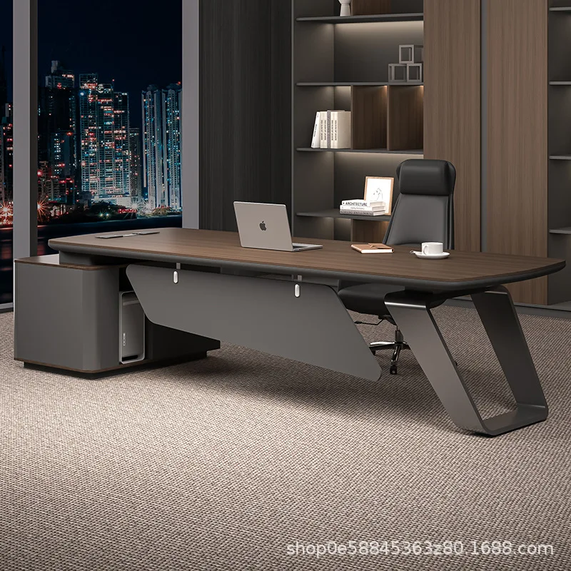Painted desk boss table light luxury high sense simple modern president office desk and chair combination