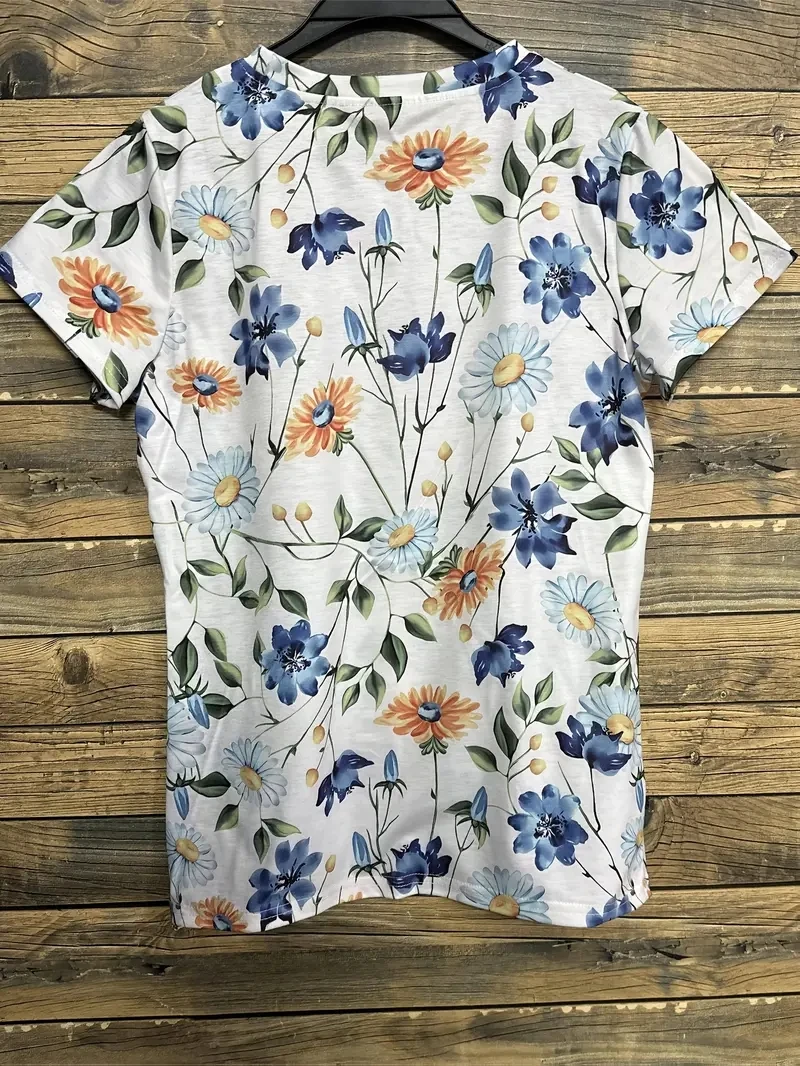 เสื้อยืดแขนสั้นพิมพ์ลาย 3D ขนาดพลัสของผู้หญิง หลวมและลำลอง นุ่ม สบายและระบายอากาศได้ดี เหมาะสำหรับกลางแจ้ง