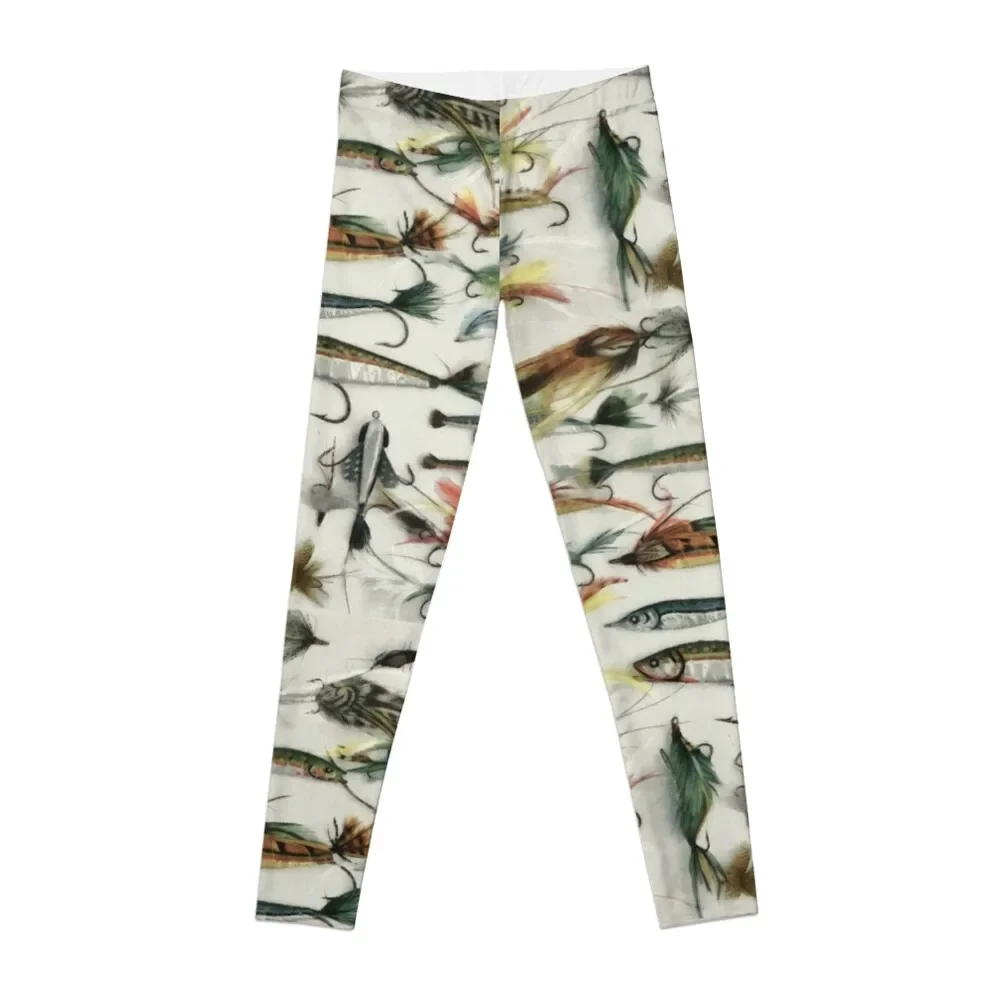 

1920's Fishing Flies Leggings joggers for active wear Womens Leggings