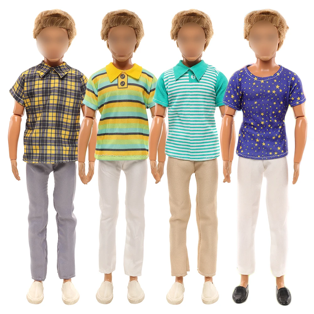 Fashion 8 Pieces/set Ken Doll Clothes Daily Outwear 4 Tops +4 Shorts Dolls Casual Wear Clothes