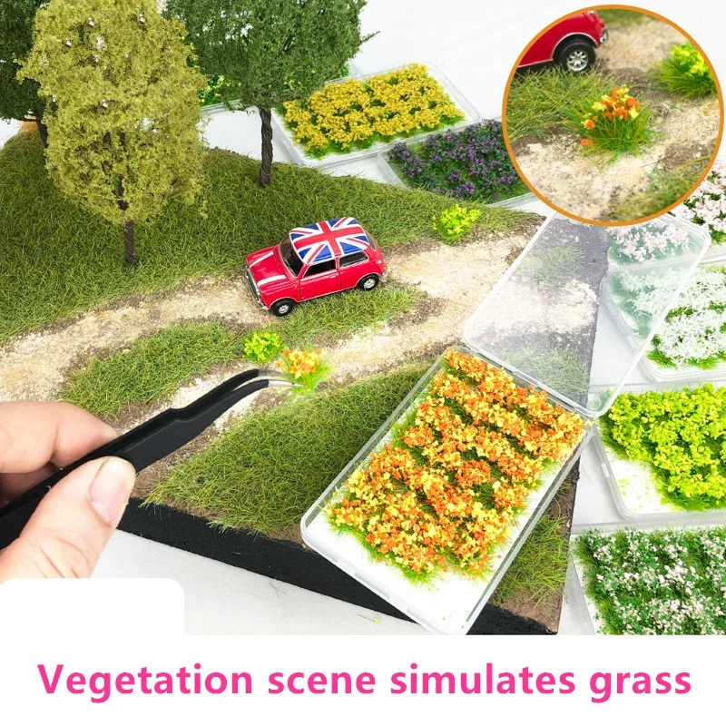 Une boîte 1:35 fleur grappes d'herbe statiques scène de végétation modèle matériel simulation pétales d'herbe bricolage production Wargaming Terrain