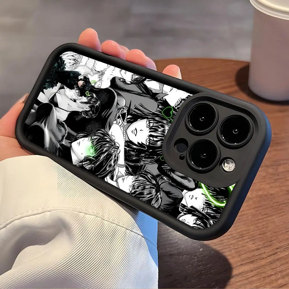 

Anime Punch Fubuki Phone Case for iPhone 17 16 15 14 13 12 11 Air Pro Max Plus Black Soft TPU Shockproof Cover