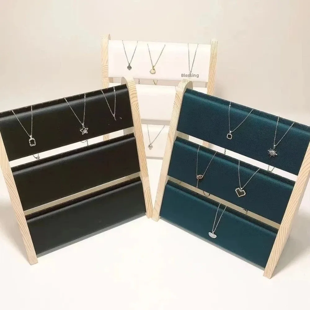 

New 3 Tier Jewelry Display Stand Bamboo Wooden Rectangle Display Stand Jewelry Holder Jewelry Storage