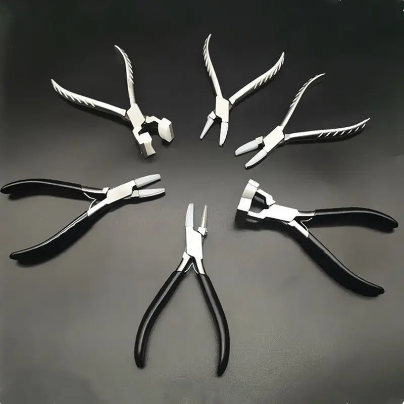 Pliers Set For Repair Instrument Tool Jewelry Wire Wrapping Plier Nylon Mouth Flat Head Spring Removing Pliers Stainless Steel