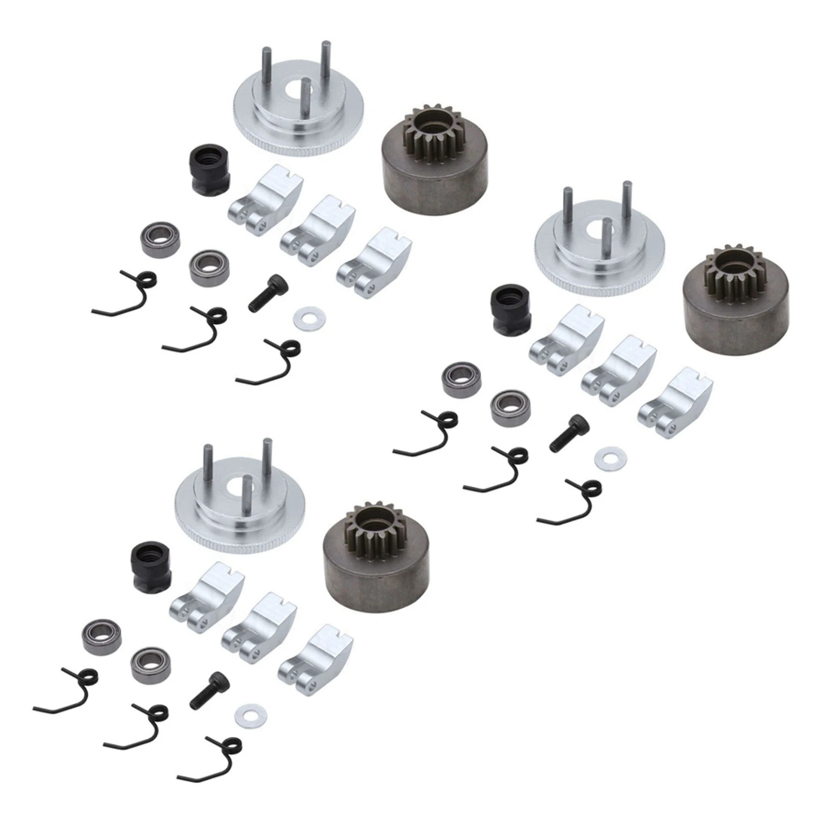 B24C-3X RC Clutch Bell 14T Gear Bearing Clutch Shoes Springs Cone&Engine Nut Flywheel Assembly For Nitro Car HPI HSP Traxxas