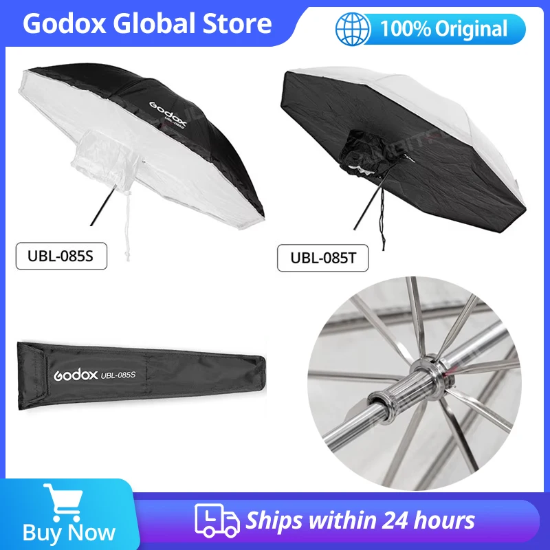 

Godox Black White Reflective UBL-085S UBL-085T 82cm Lighting Light Umbrella + Diffuser Cover