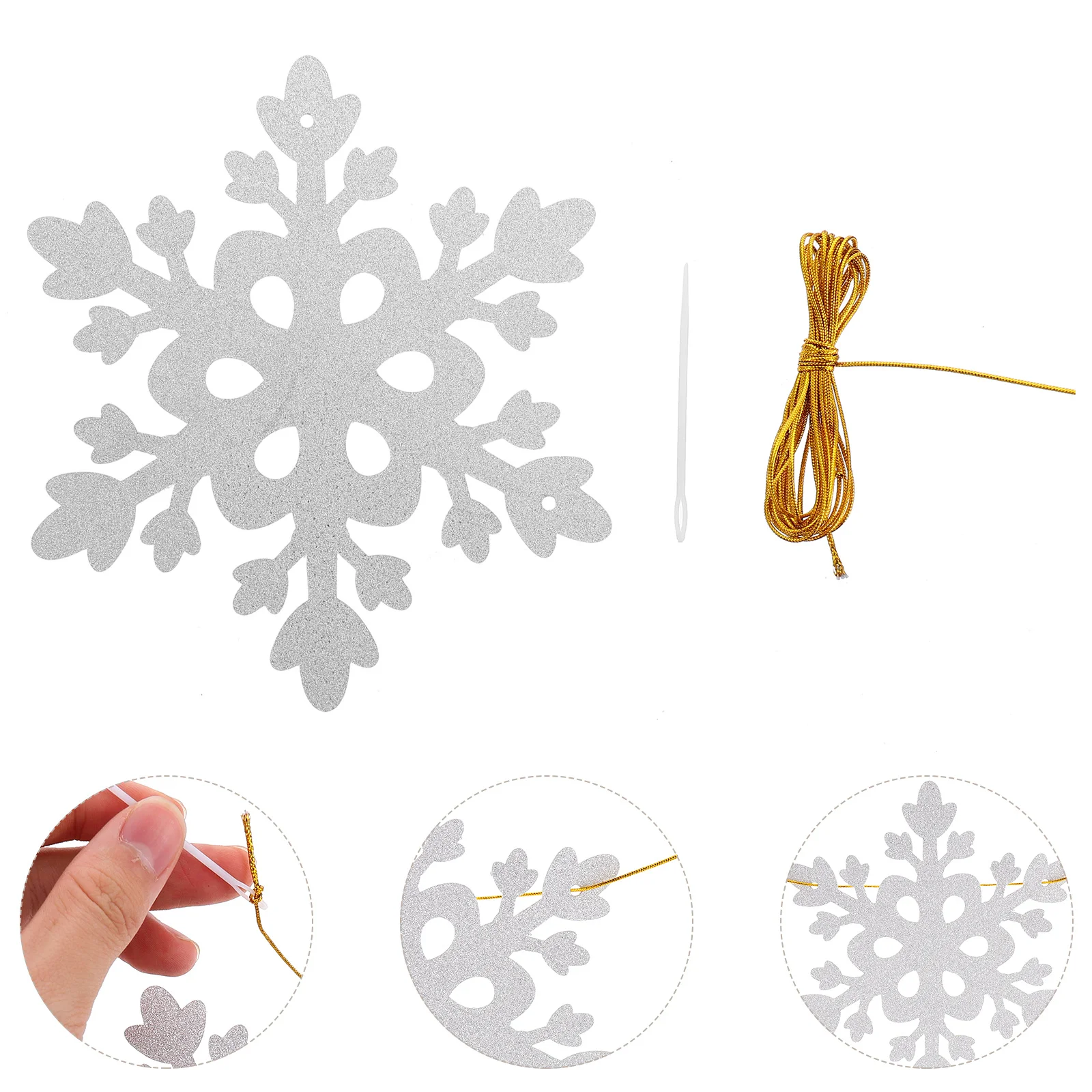 

1Set Snowflake Christmas Banner Hanging Door Decorative Backdrop Party Banner Home Party Flags Wall Hanging Decoration