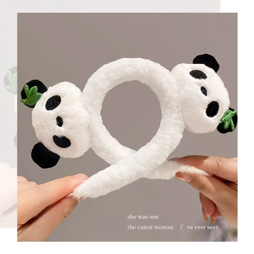 الموضة الصينية نمط الباندا عقال حديقة الحيوان مشبك شعر عصابات الشعر الكرتون رباط شعر لطيف خوذة أفخم دمية الشعر هوب الأطفال