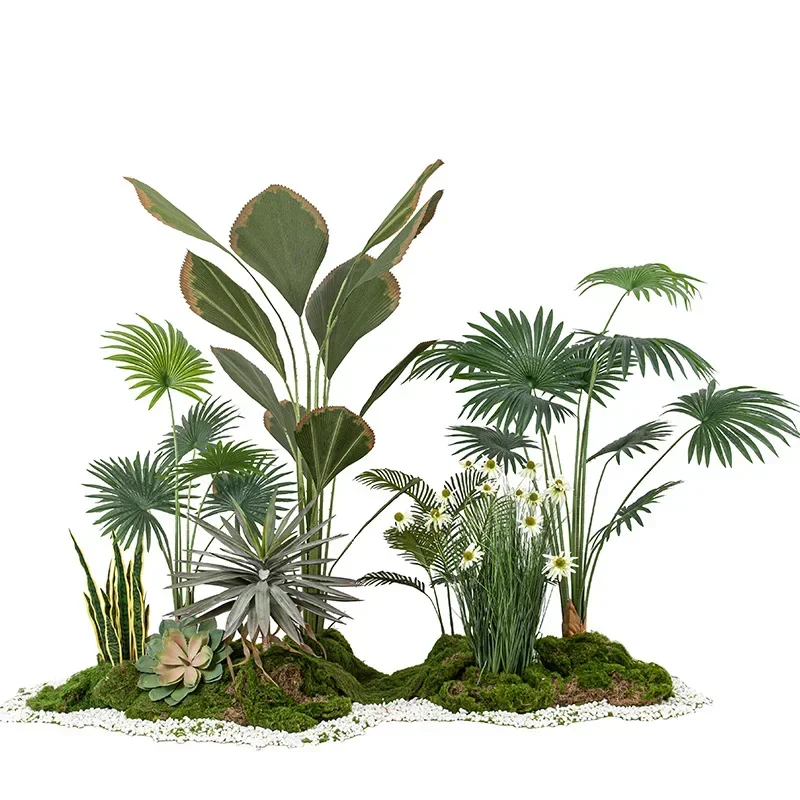 Premium light luxury, tropical simulated green plant landscaping, California pukui bionic plant, landscape