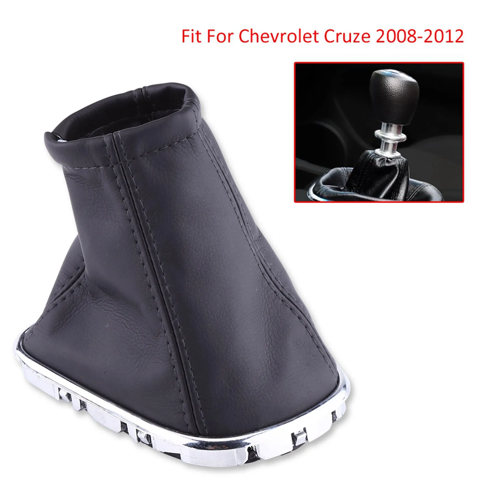 PU Leather Car Gear Shift Knob Cover Gaiter Boot Fit For Chevrolet Cruze 2008-2012