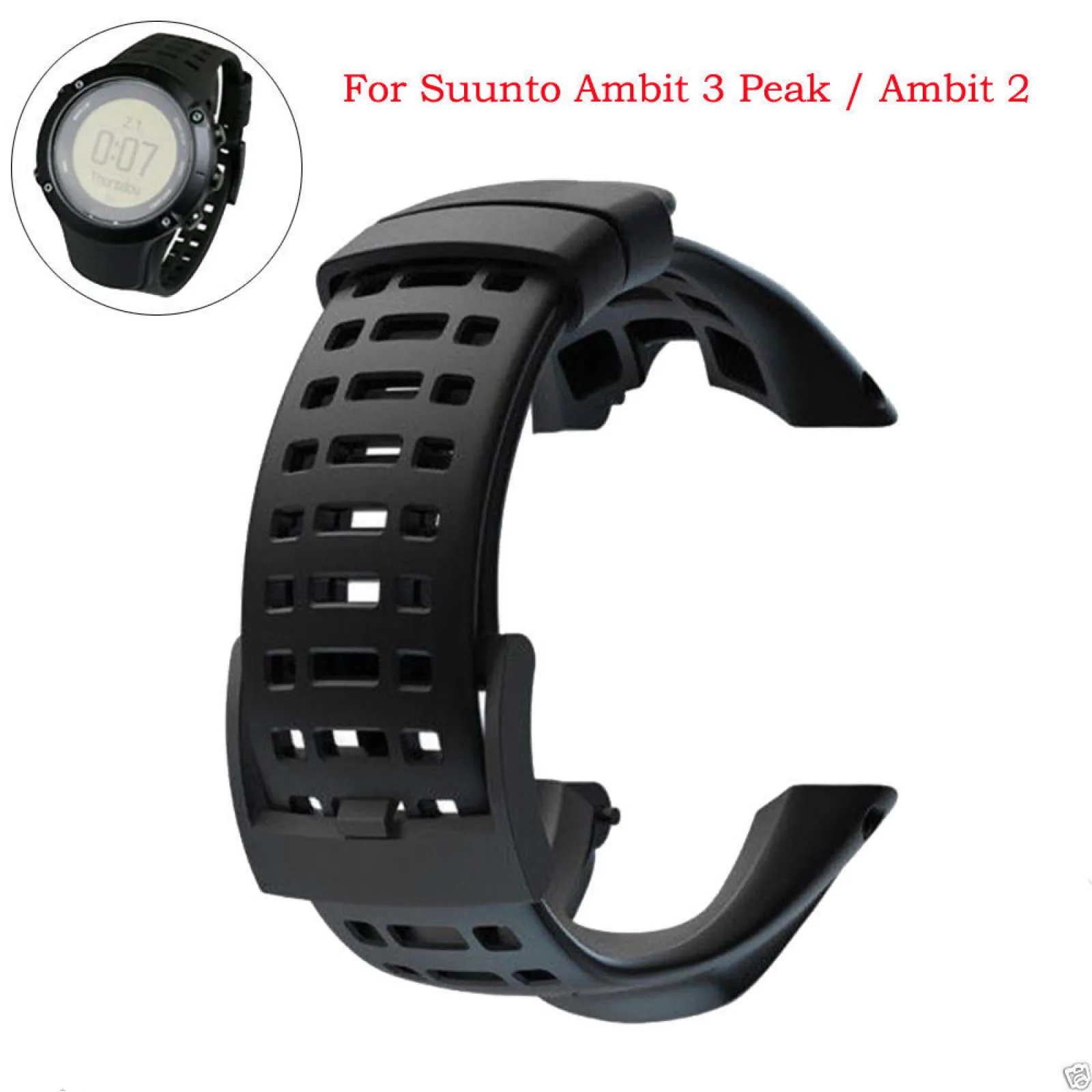 For Suunto Ambit 3 Peak/Ambit 2 Black Rubber Watch Band Strap with Screwdriver Smart Watch Men's Watch Accessories