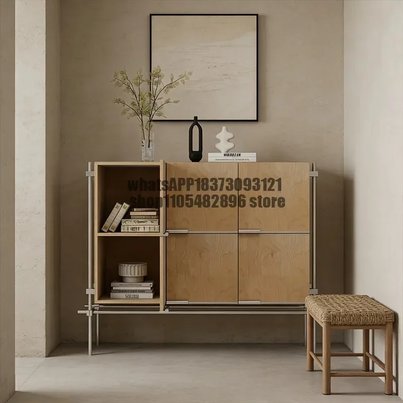 Log wind ocean board optical axis side cabinet against the wall integrated chest cabinet living room side cabinet