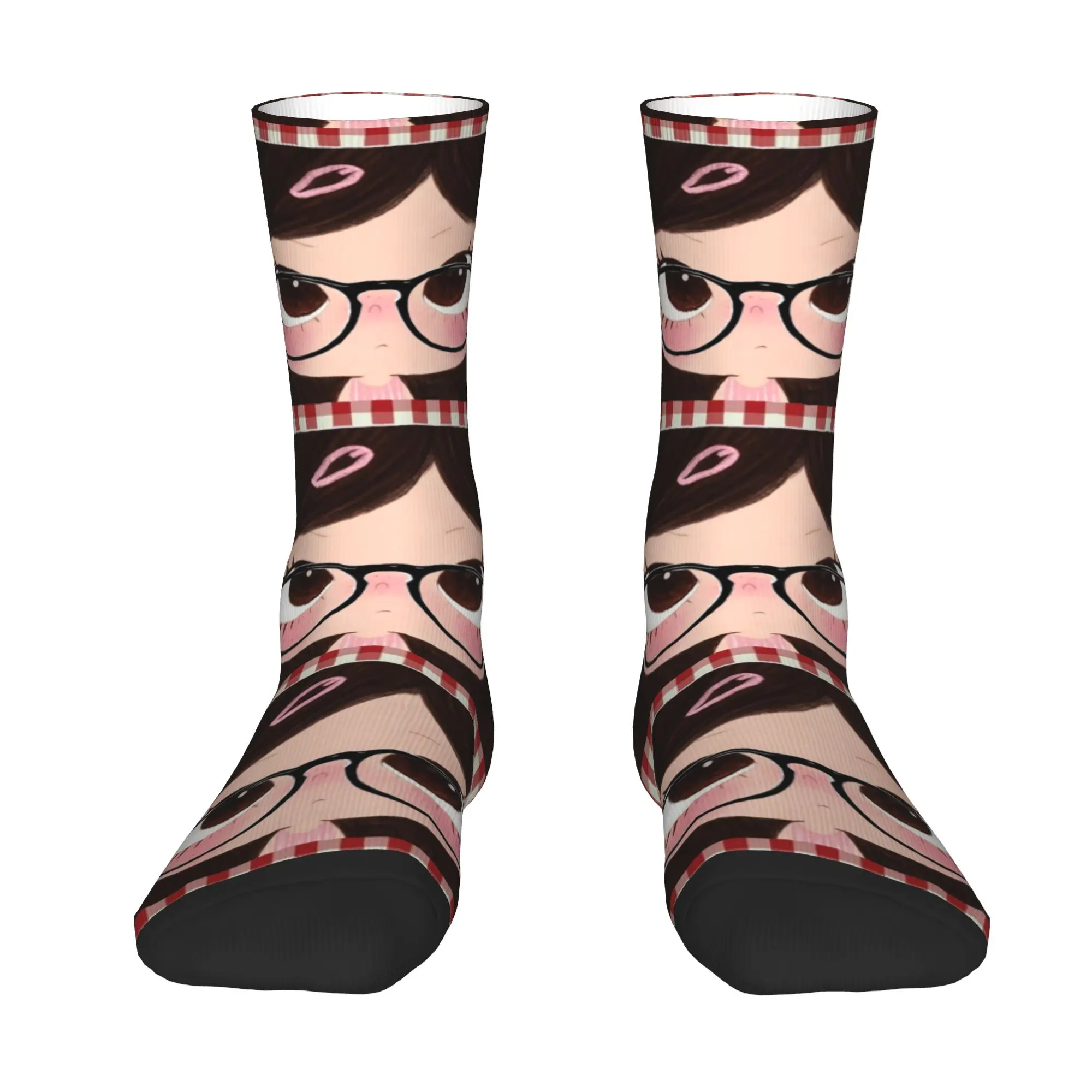 Custom Big Eyes Girl Comic Dress Socks for Men Women Warm Funny Novelty  Crew Socks