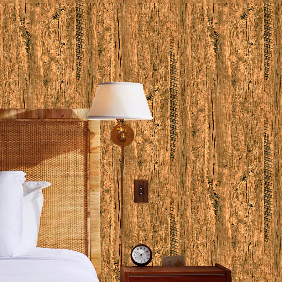 

Tire wood grain waterproof self adhesive papel tapiz adhesivo pared home decor brown fireproof vinyl peel and stick wallpaper