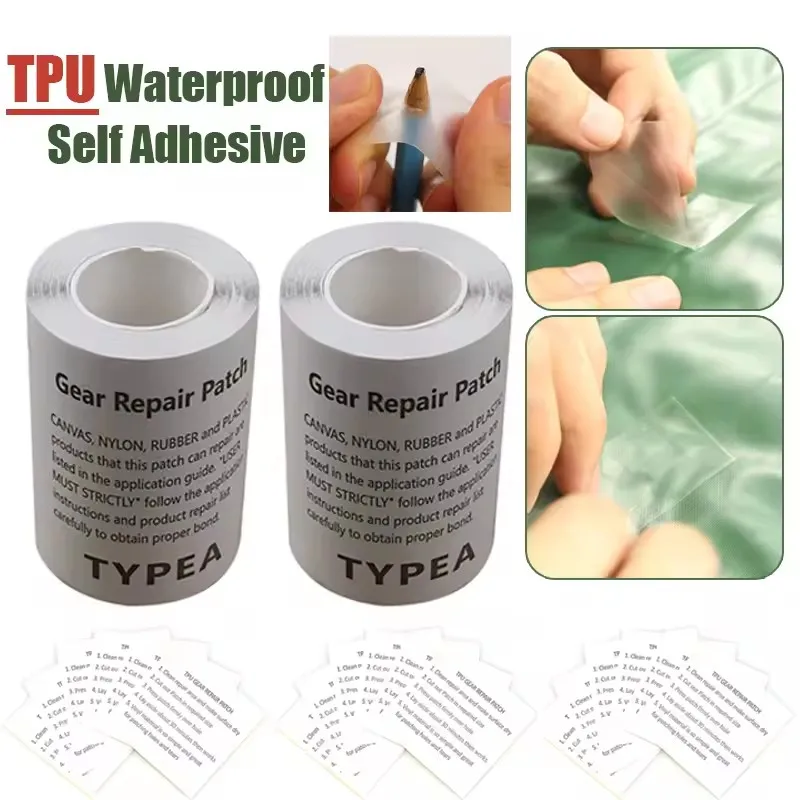 

Waterproof Transparent Cloth Patches Self Adhesive Nylon Sticker Outdoor Tent Jacket Repair Tape Patch Sports Accessories