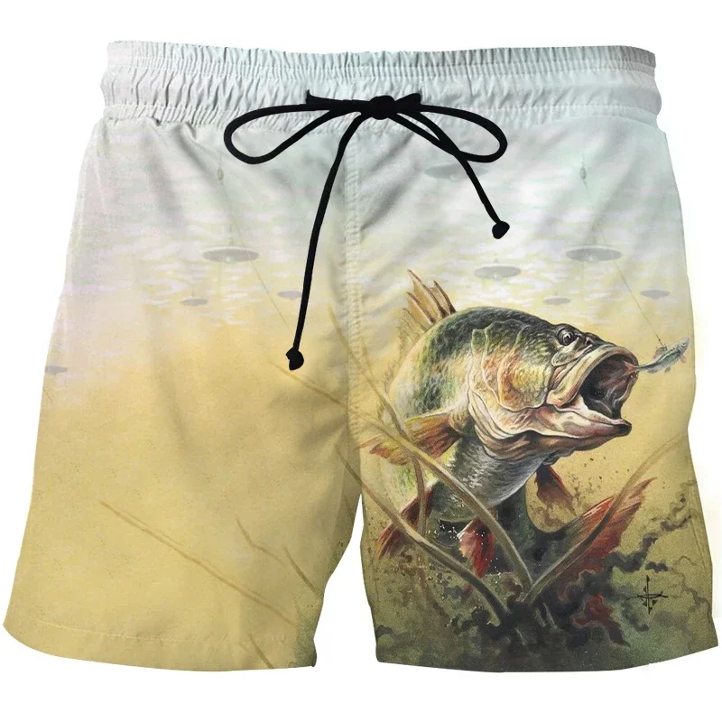 3D Landscape Fish Summer Pants Sports Beach Pants Animation Print Comfortable Casual Quick Drying Men\'S Board Shorts Fitness