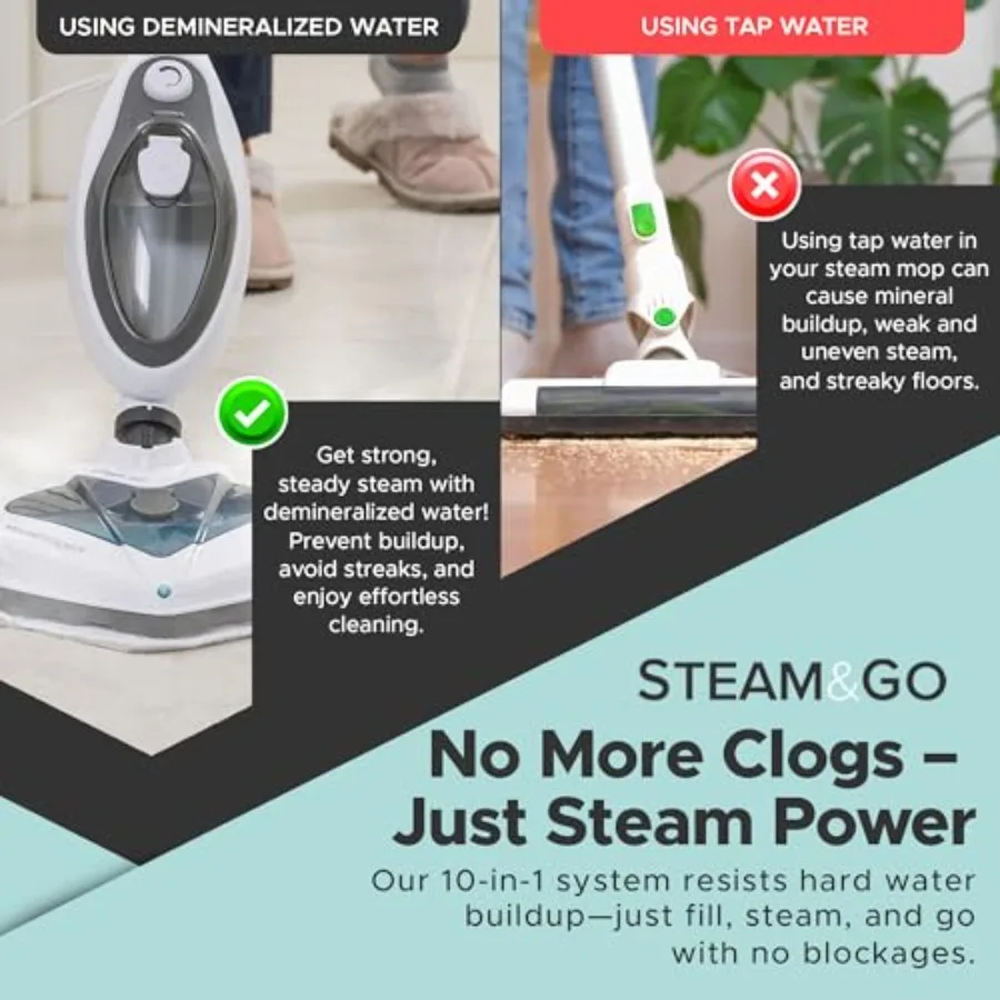 10-in-1 Steam Mop with Multi-Functional Floor Steaming Capability for Home Use Featuring Detergent Chamber Detachable Handle an