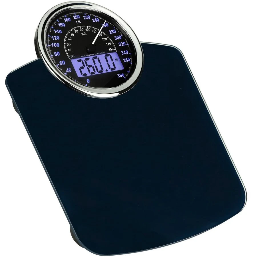 

Bathroom Hybrid 2in1 Analog Digital Scale 400lbs Extra Large Display 30x30cm
