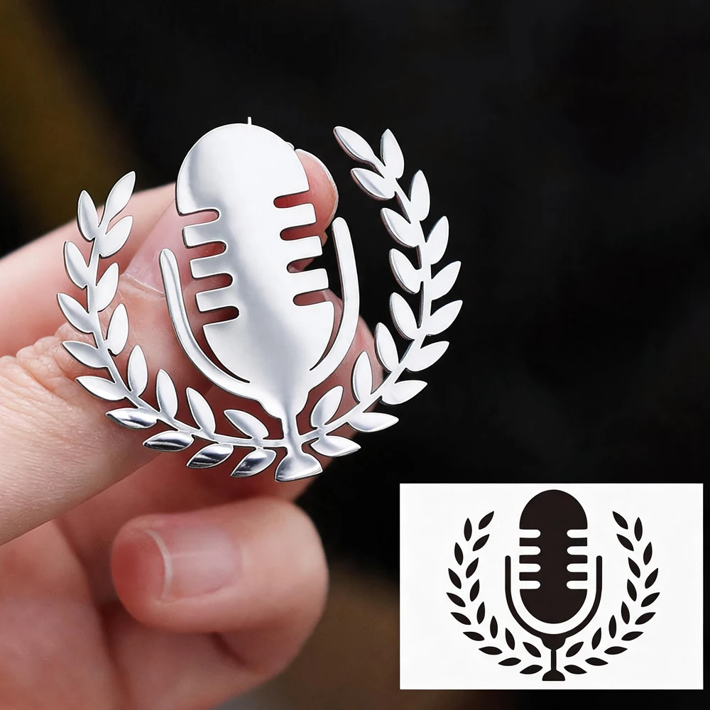 Personalisierte Brosche aus Edelstahl mit individuellem Logo, Firmenlogo-Anstecknadeln, Schmuckgeschenk für Männer und Frauen