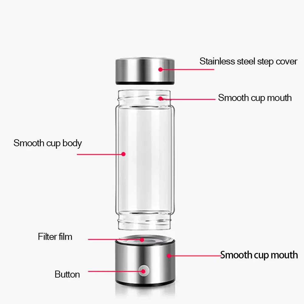 Ioniseur d'eau portable aste, générateur d'eau à l'hydrogène, fabricant alcalin, bouteille, super anti-continuité, une tasse à eau Hydrogene-Johanna