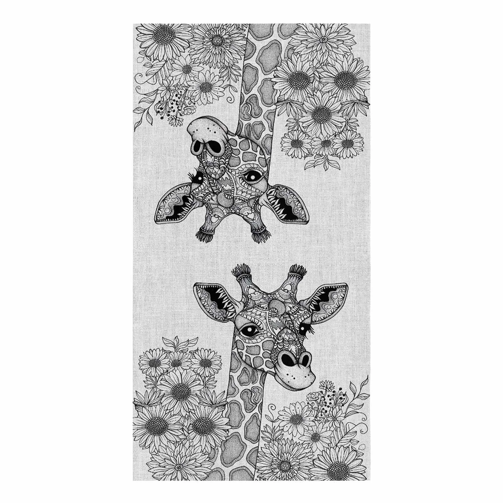 Giraffe Sunflower Flowers Microfiber Towel Absorbent Kitchen Cleaning Cloth Dish Towel Household Cleaning Towel