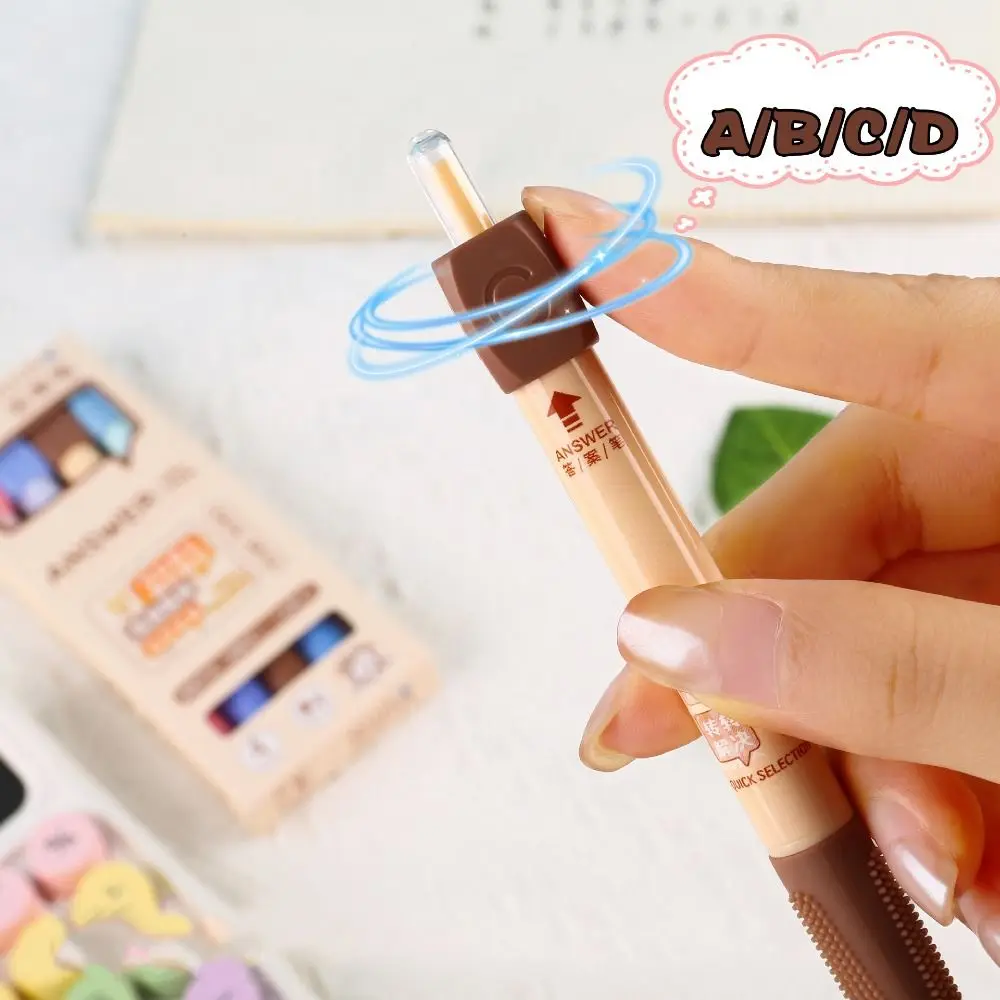 4PCS Press Rotating Answer Pen Capybara Dining Options Rotating Choose Pen Writing Fun Ballpoint Gel Pen School Office Supply