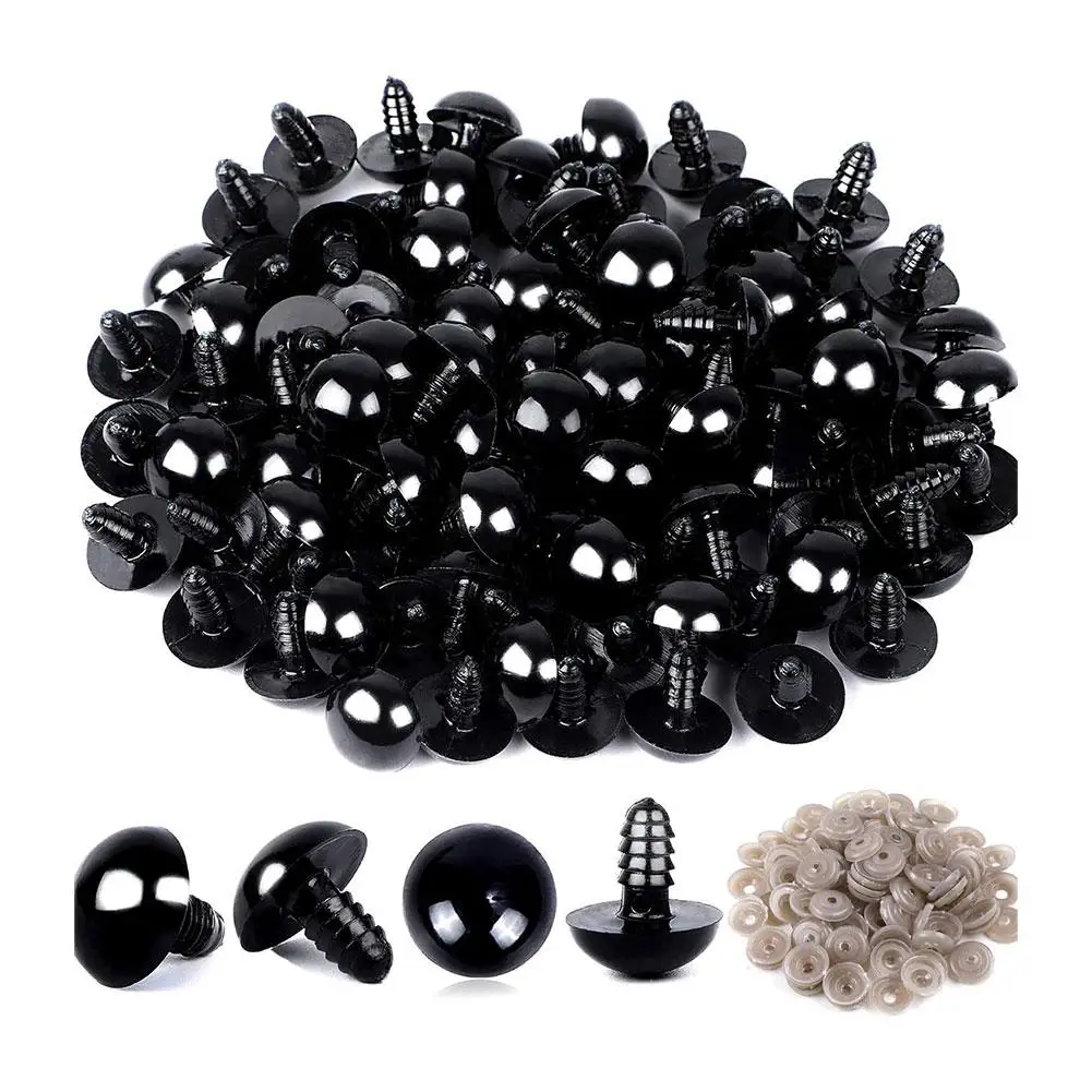 100pcs Eyeball Doll Accessories Black Plastic Plush Safety Eyes For Doll Craft DIY Making Tools Funny Toy 6mm 8mm 10mm 12mm 14mm