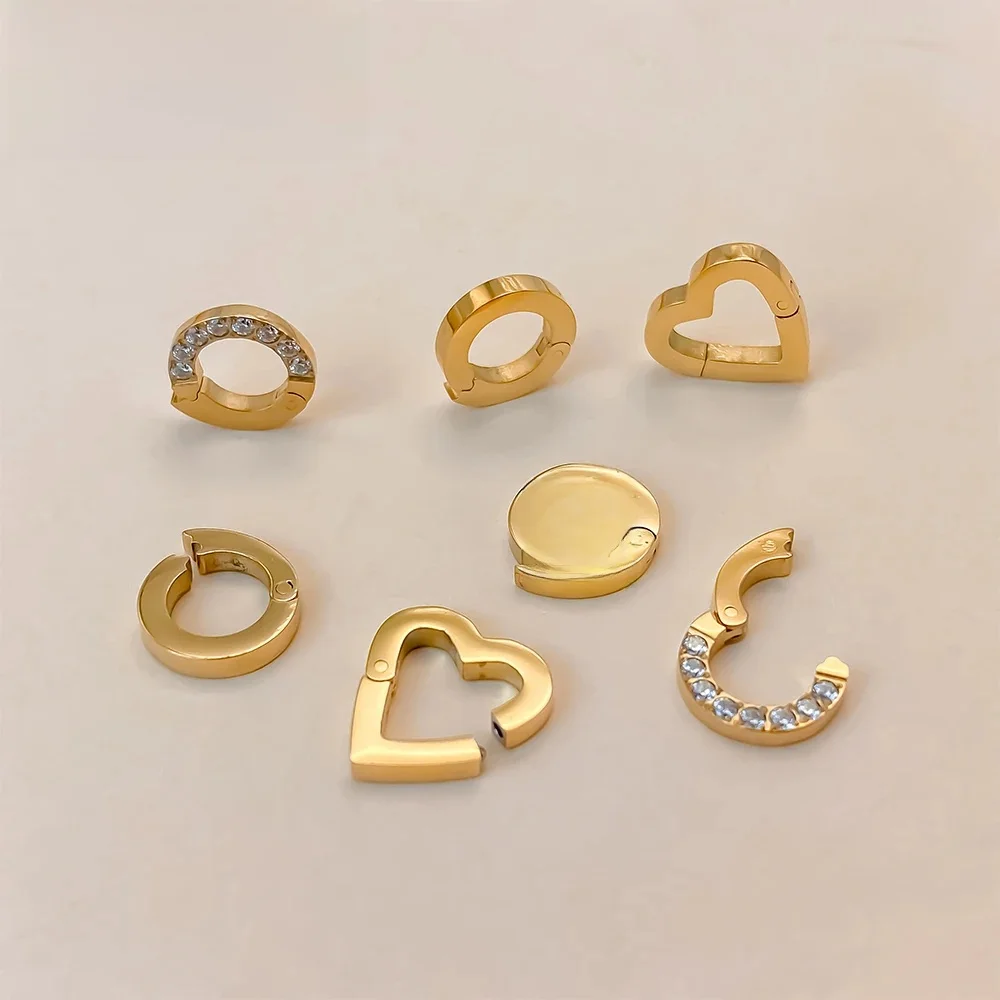 

H.JEWEL Stainless Steel Polished Design Round Cutout Clasp for DIY Bracelet Necklace Jewelry Making