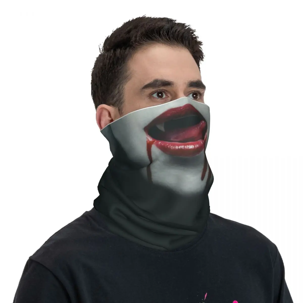 Personalizado assustador vampiro pescoço gaiter mulheres homens uv rosto escudo inverno monstro sangrento fantasma bandana cachecol para caminhadas