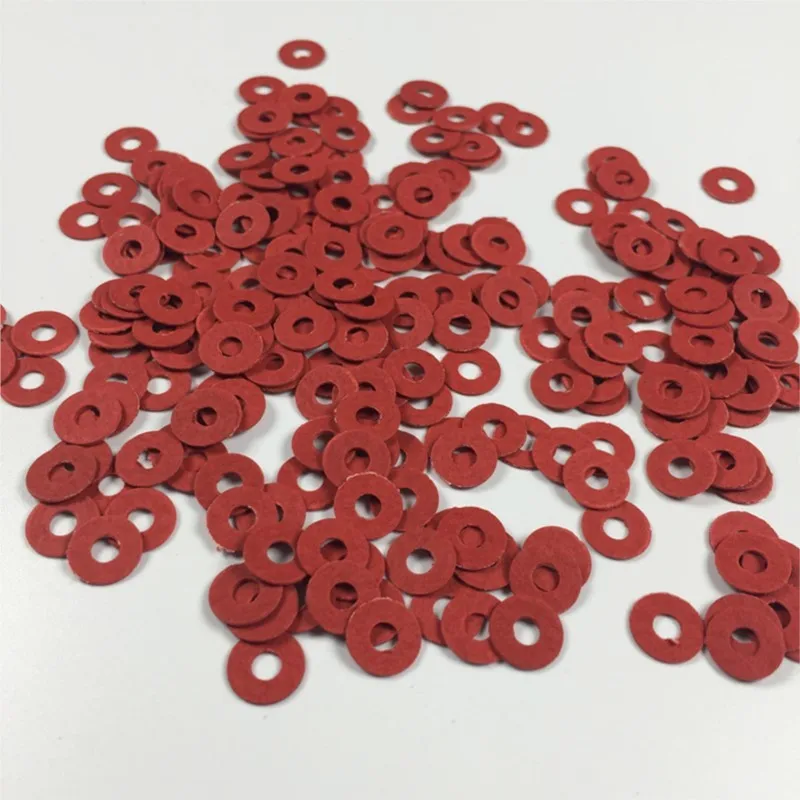 250/1000pcs Red Insulating Fiber Washer M2 M2.5 M3 M4 M5 M6 M8 M10 M12