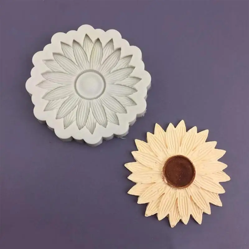 U75c Stampa candele Aromaterapia stampi sapone fatti a mano Materiale silicone a forma girasole