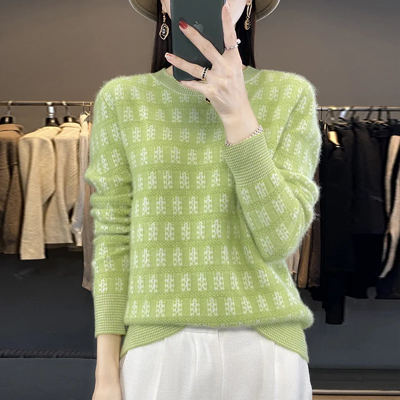 

Осенне-зимняя одежда, женский пуловер, топы, корейская мода, новые женские свитера с круглым вырезом, женская трикотажная рубашка, внутренняя одежда