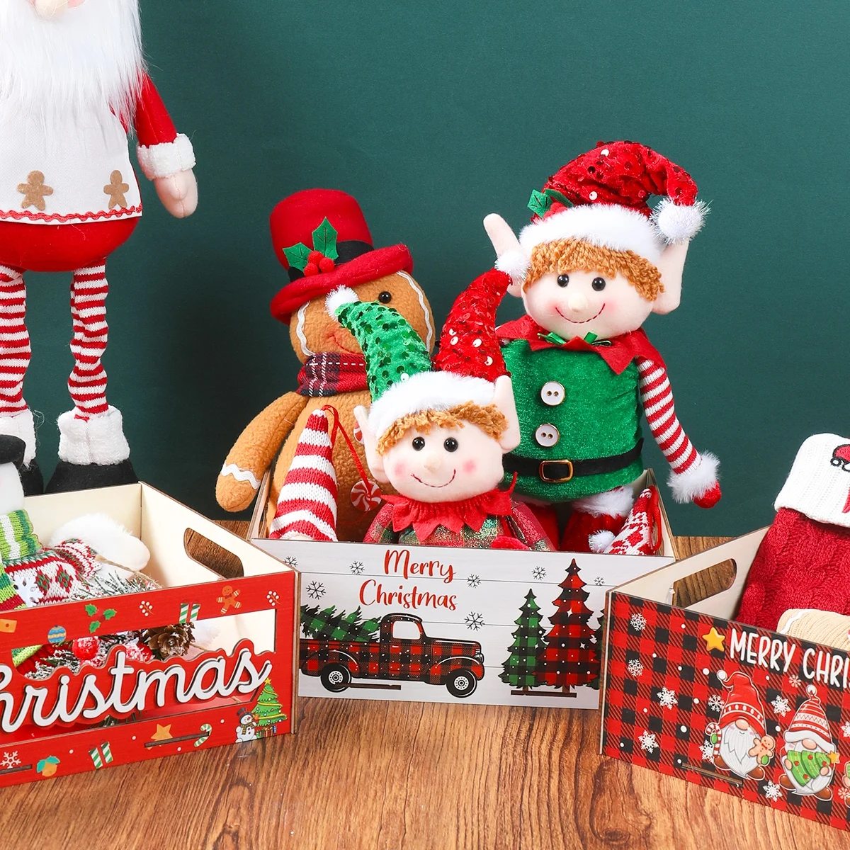 Weihnachts-Leckereien-Box, Frohe Weihnachten, Dekoration für Zuhause, 2025, Anhänger, Weihnachten, Aufbewahrung, Holzbox, Geschenk, Navidad Natal, Neujahrsgeschenk