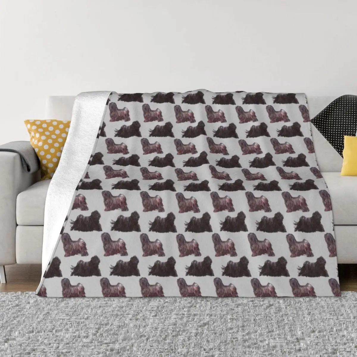 

Hungarian Puli Repeat Pattern Throw Blanket Summer Kid'S Blankets