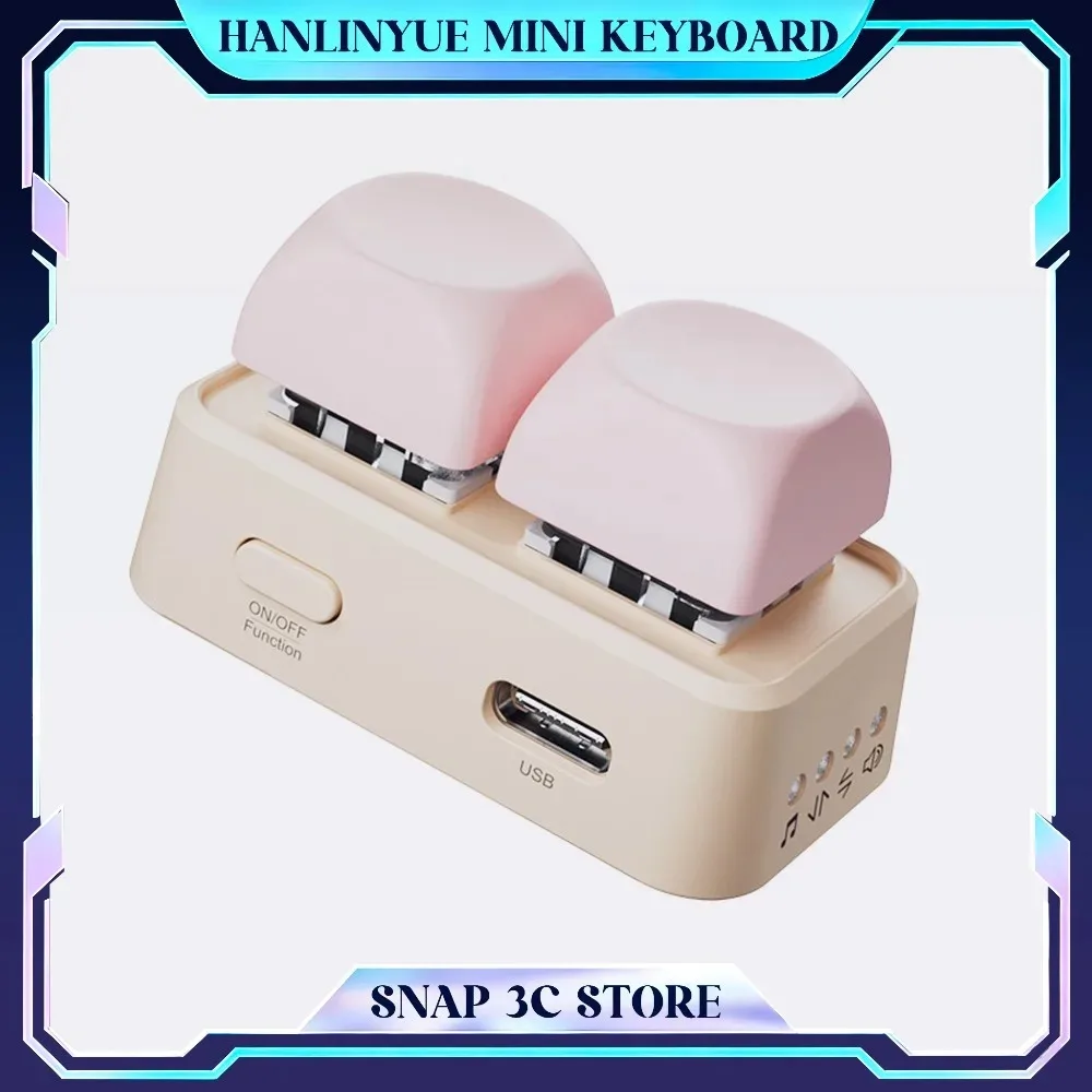 HanLinYue Free2 Bluetooth Mini Keyboard RGB Hot Swap Two Key E-book Page Turner Remote For Tablet Phone Reader PC Accessories