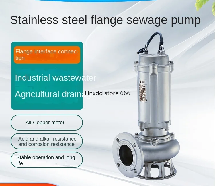 Submersible sewage pump flange connection pump industrial commercial construction acid and alkali corrosion resistance sewage