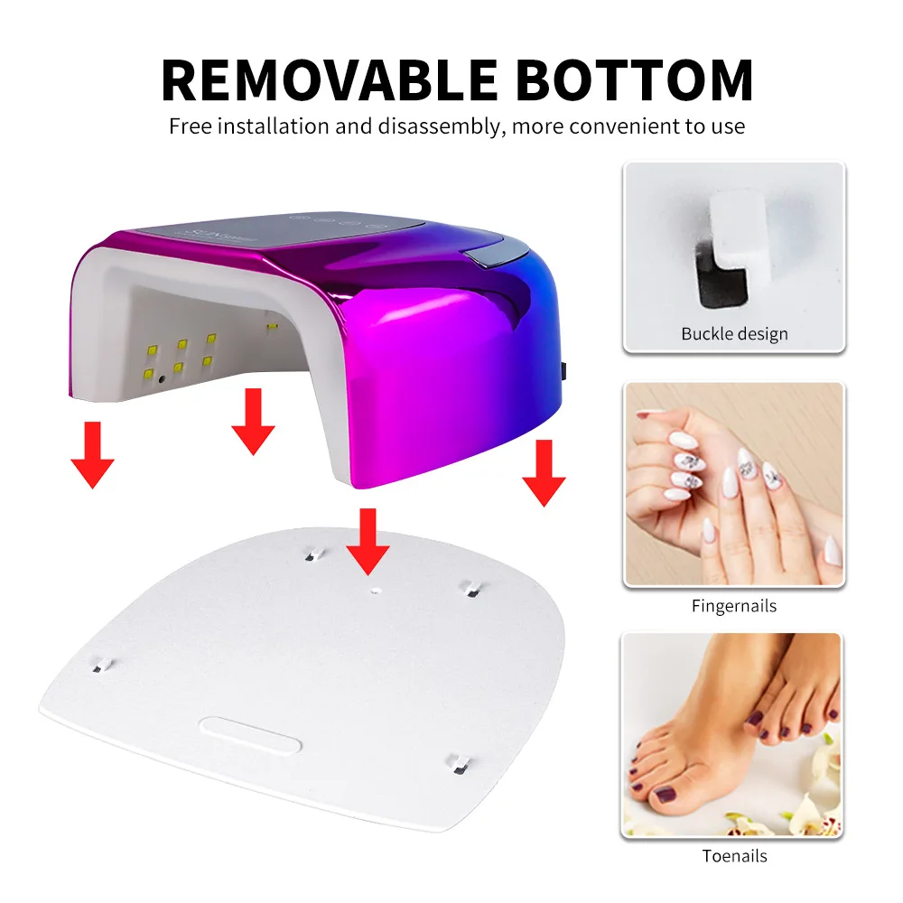 

200W 48LEDs Rechargeable UV LED Lamp for Nails Professional Wireless Nail Curing Lamp for Drying Gel Polish Manicure Tools