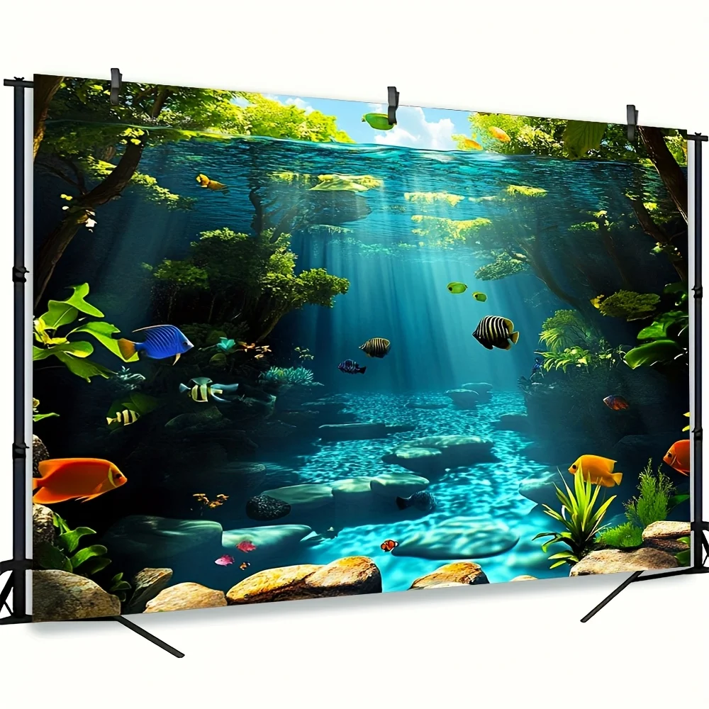 Underwater Forest With Colorful Fish And Sunlight Rays Wall Mural For Living Room Home Decor Nature Art