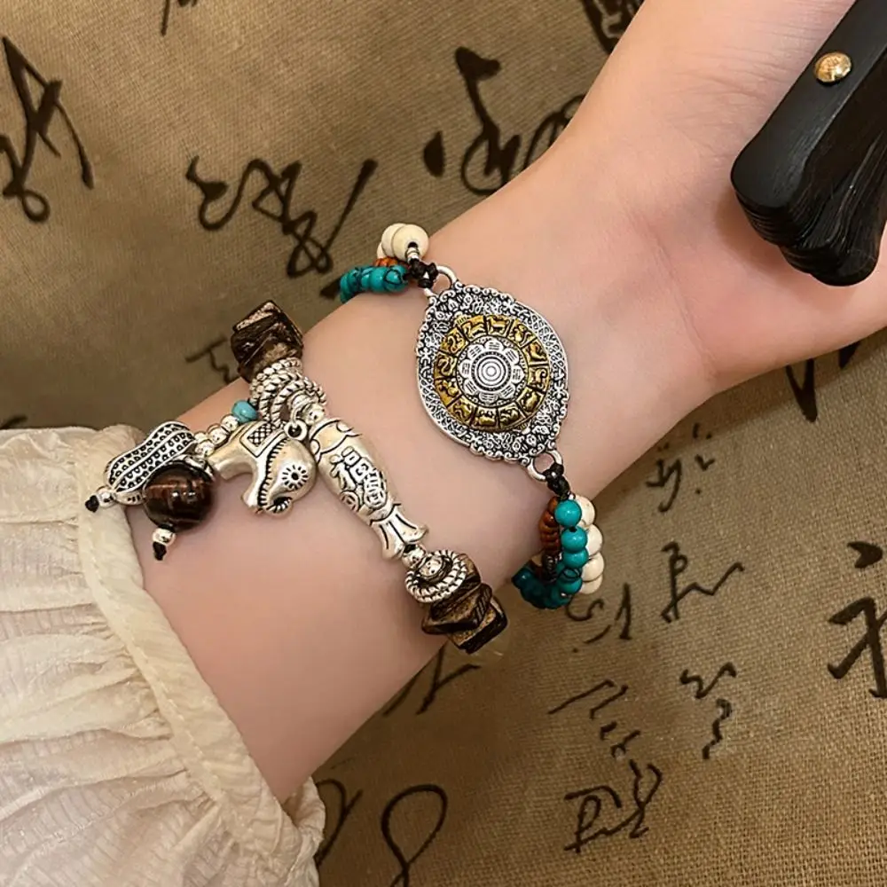 Colorful Tibetan-style Bracelet Braided Nepal Tibetan Style Bohemian Bracelet Exotic Elegant Vintage Beaded Bracelet Woman/Girls