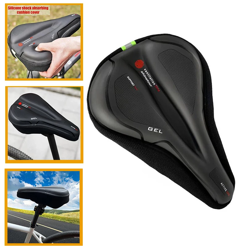 

Bicycle Silicone Bike Seat Cushion, Waterproof, Thickened, Shock Proof, Super Soft Bicycle Seat Cover, Mtb Saddle saddle chair