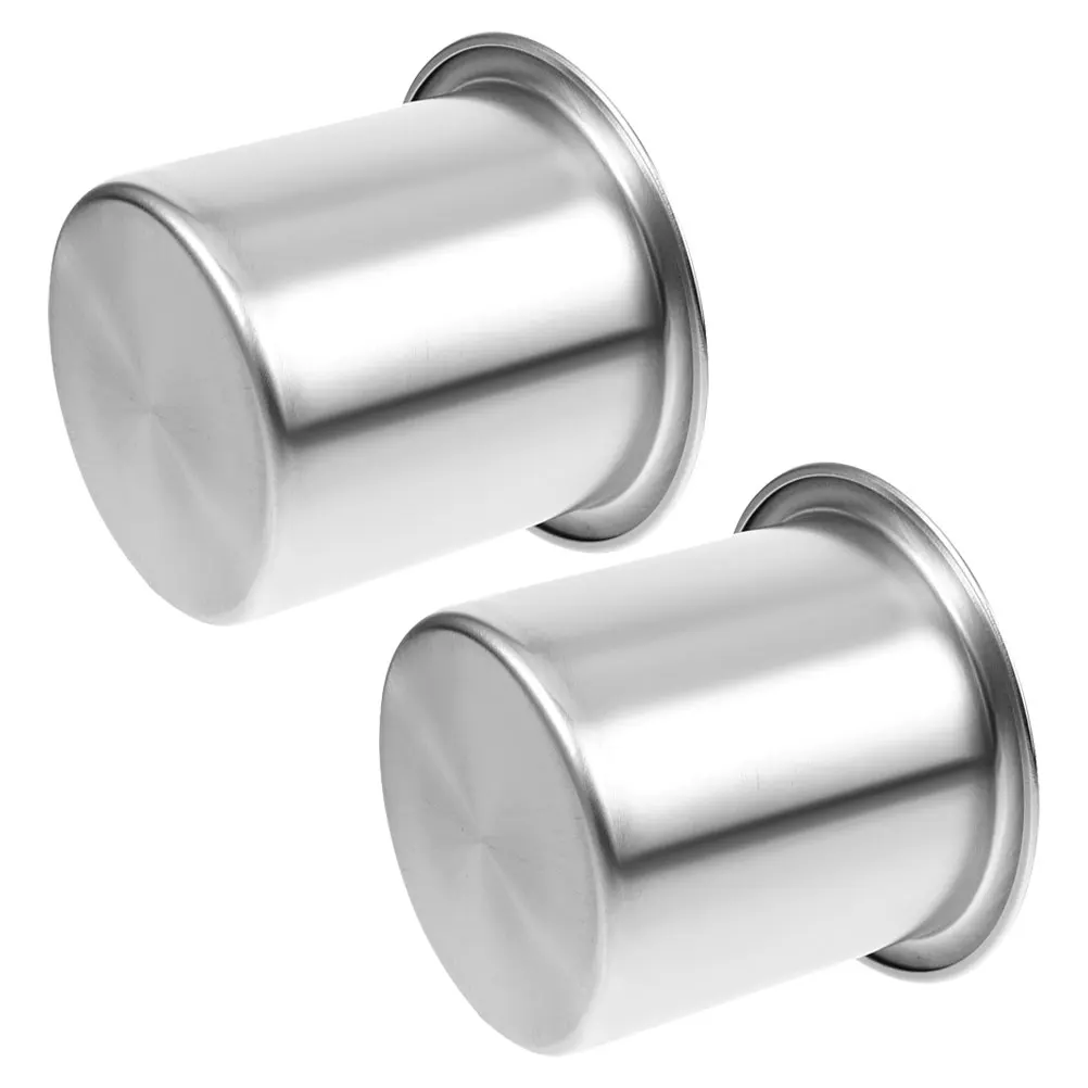 

2pcs Stainless Steel Cup Insert Silver Tabletop Drink Holder For Car Sofa Boat Rv Yacht Couch Recliner Chair Heavy Duty Metal