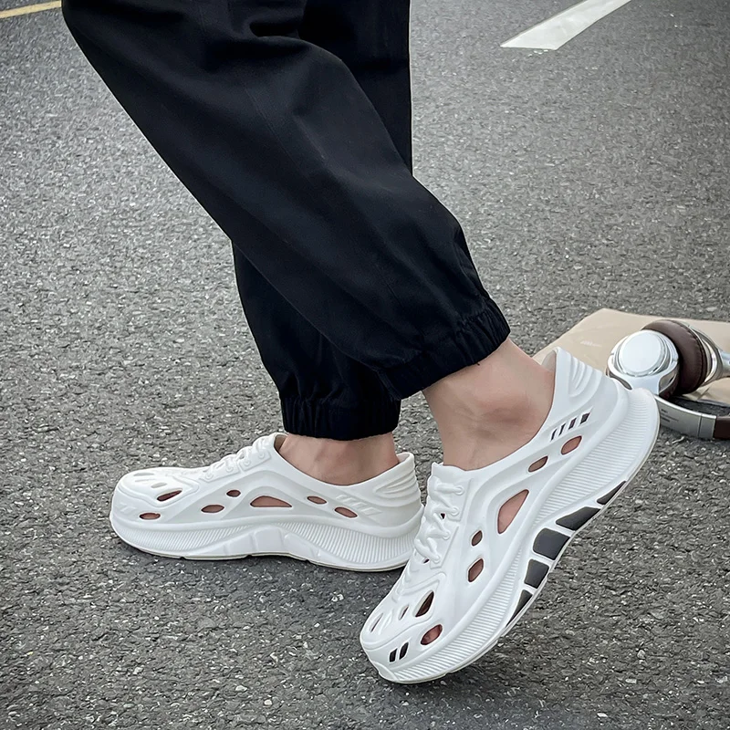 

Мужские летние пляжные сабо с закрытым носком, перфорированные, удобные, нескользящие, для активного отдыха на природе