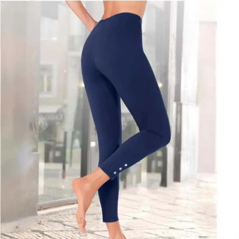 Elastic Leggings Women's Comfortable Stretchy Base Layer Pants Color Fashionable Trousers for All Seasons