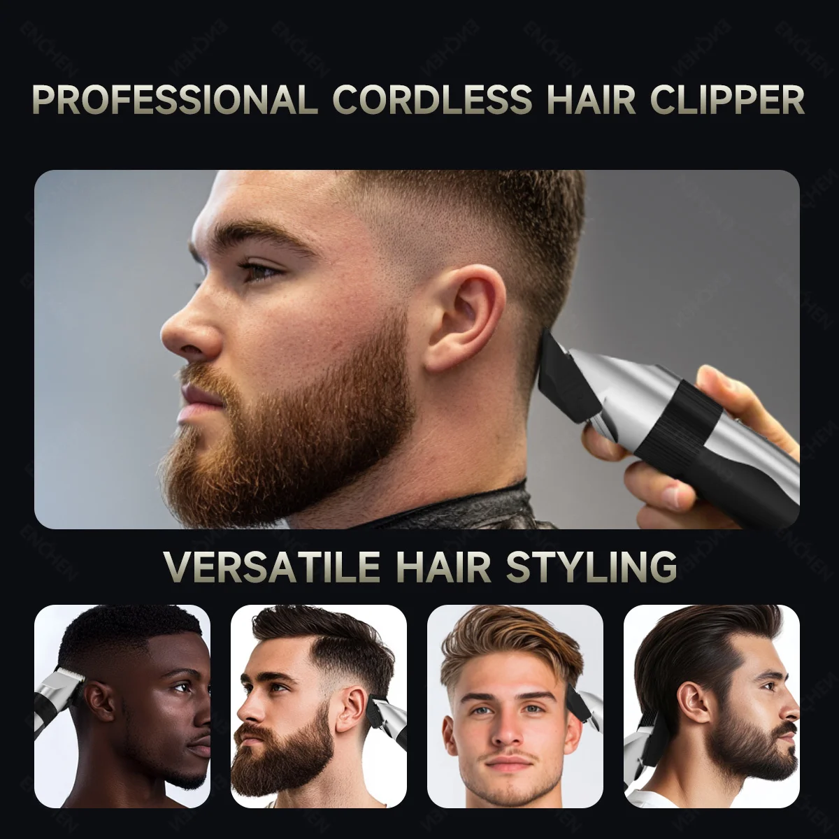 ماكينة قص الشعر الاحترافية ENCHEN Sharp X بتصميم فردي للضبط اليدوي مع قفل أمان ومنفذ شفرة سيراميك مطور من النوع C