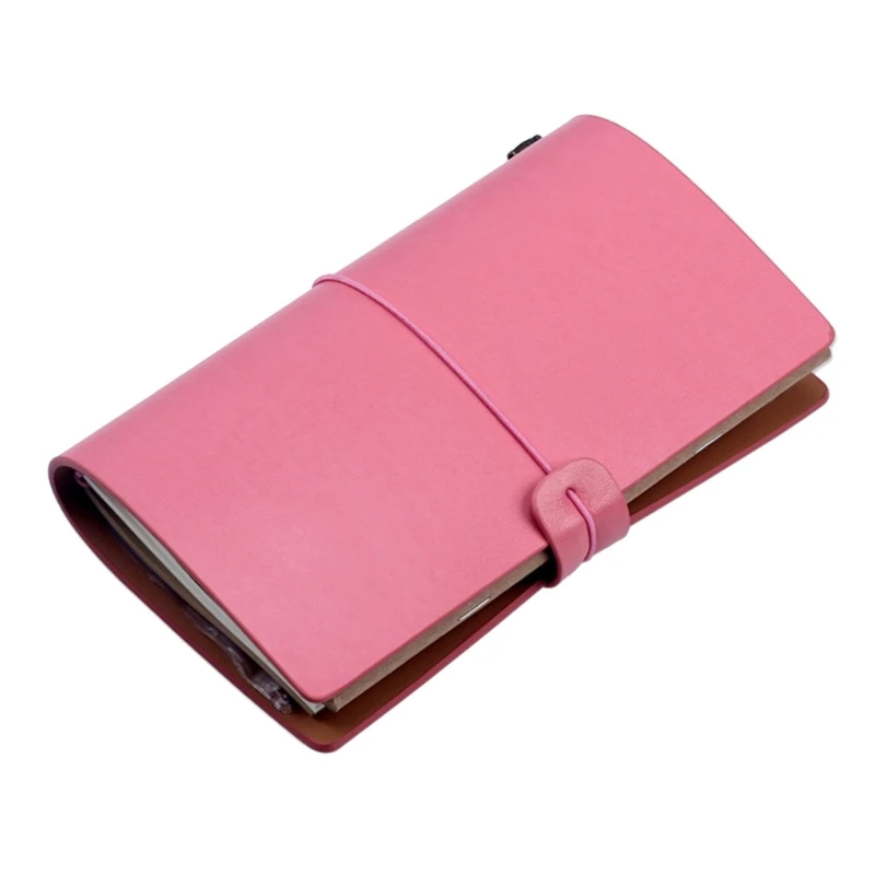 Minimalist Imitation Leather Travel Journal Refillable Notebook with Multiple Format Pages for Daily Planning