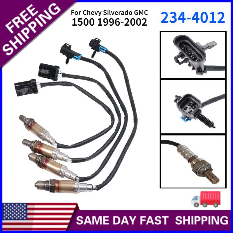 

4Pcs Upstream Downstream O2 Oxygen Sensor For Chevy Silverado GMC 1500 1996-2002