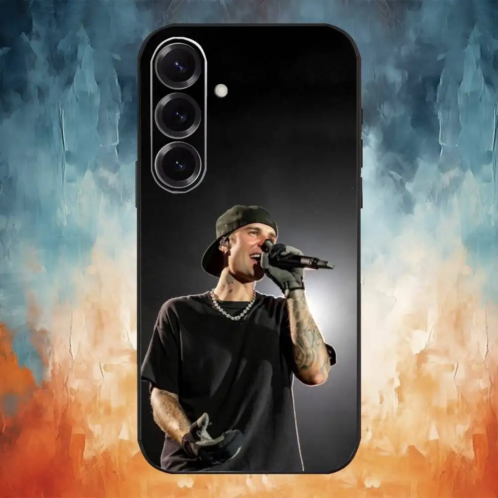 حافظة هاتف J-Justin B-Bieber المغني لهاتف سامسونج جالاكسي A73، A72، A71، A70، A53، A52، A51، غطاء أسود ناعم آخر #3