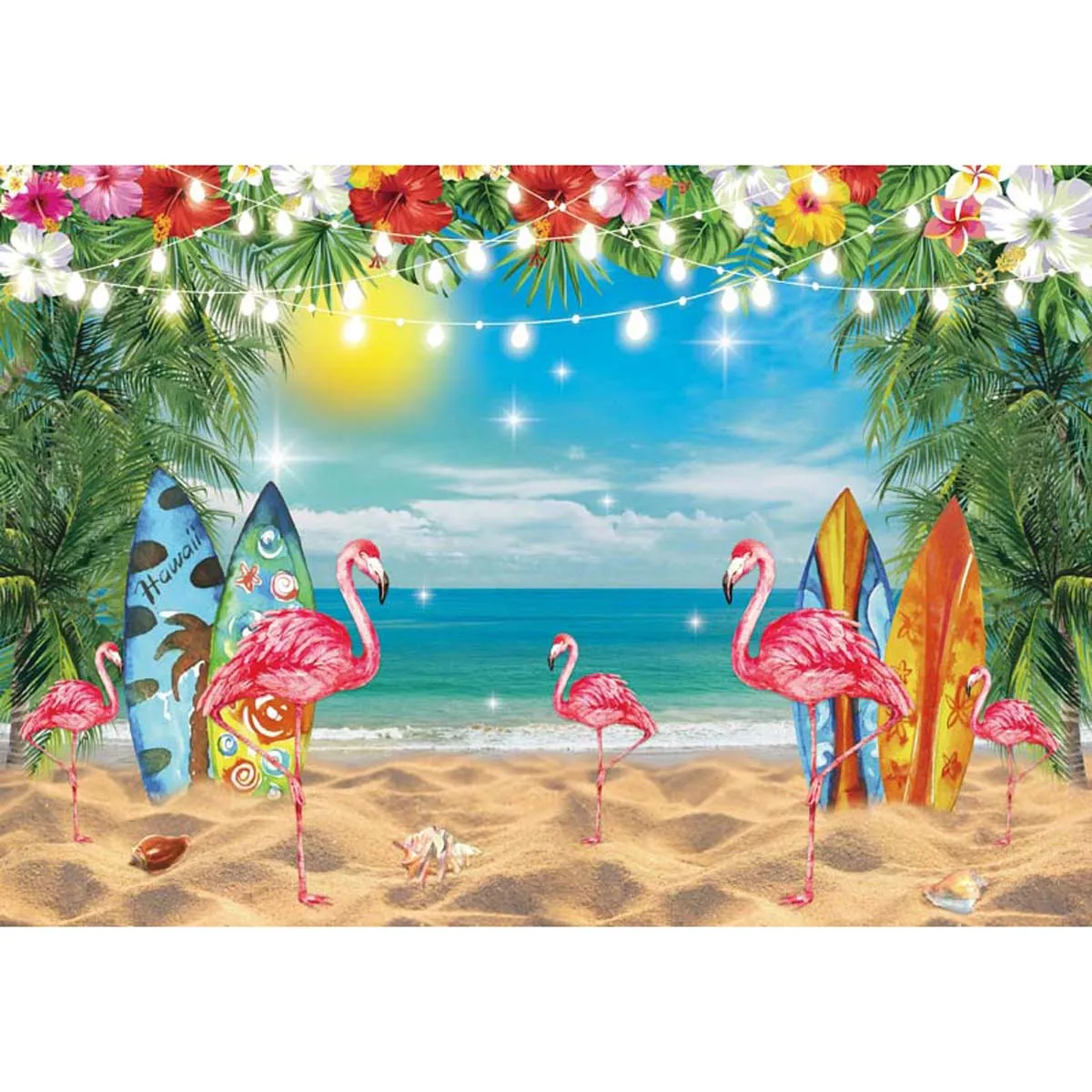 Allenjoy Tropical Summer Island Backdrop