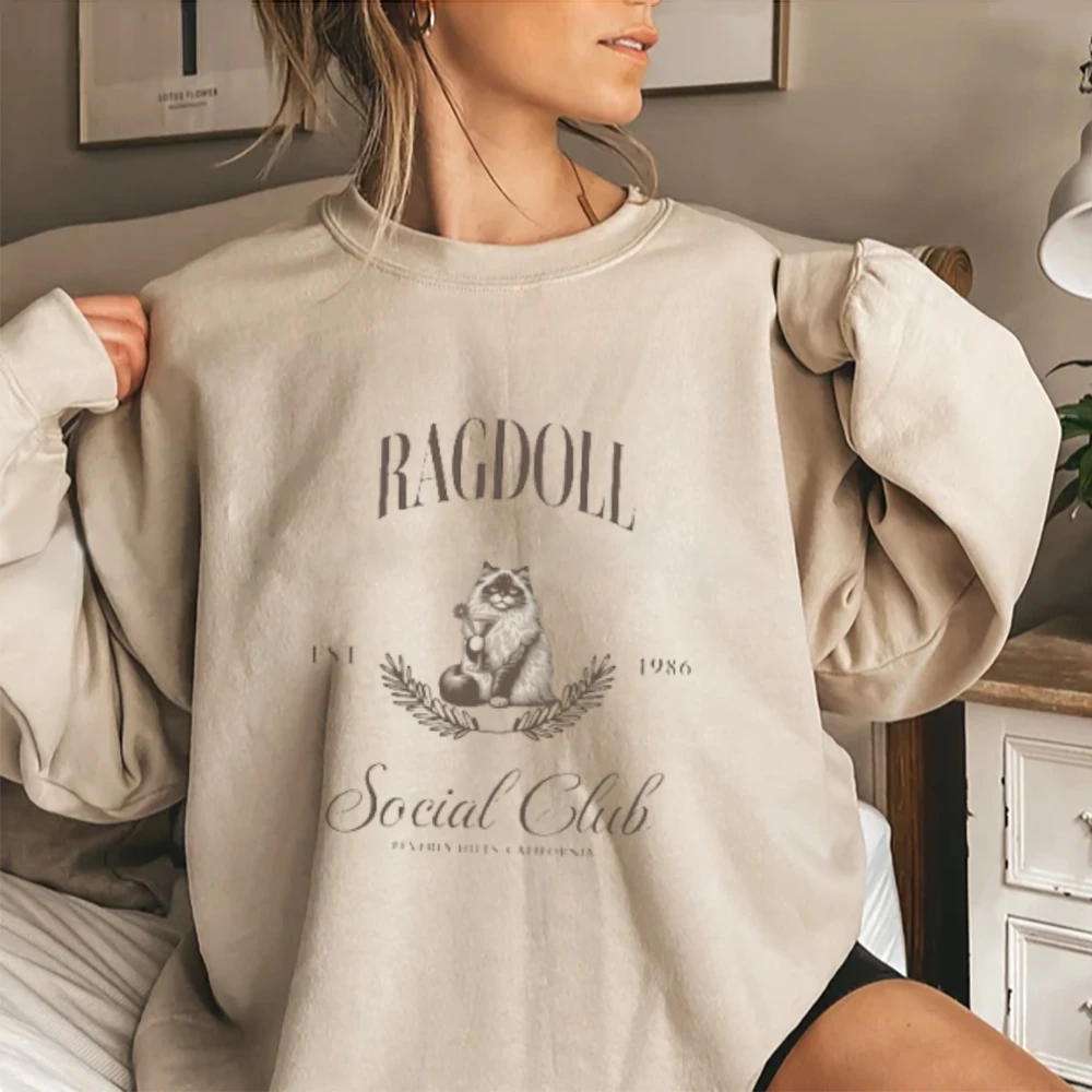 Ragdoll Cat Martini Social Club Sweatshirt, Ragdoll Sweatshirt, Ragdoll cat mom, Ragdoll gift,  Cat crewneck, Cat mom sweater